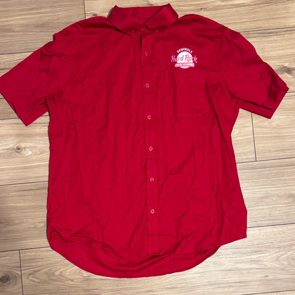 Hard Rock Cafe Bold Red Casual Shirt